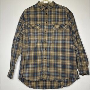 Vintage GAP Flannel Men's Large Plaid Button Down Shirt Long Sleeve Cotton